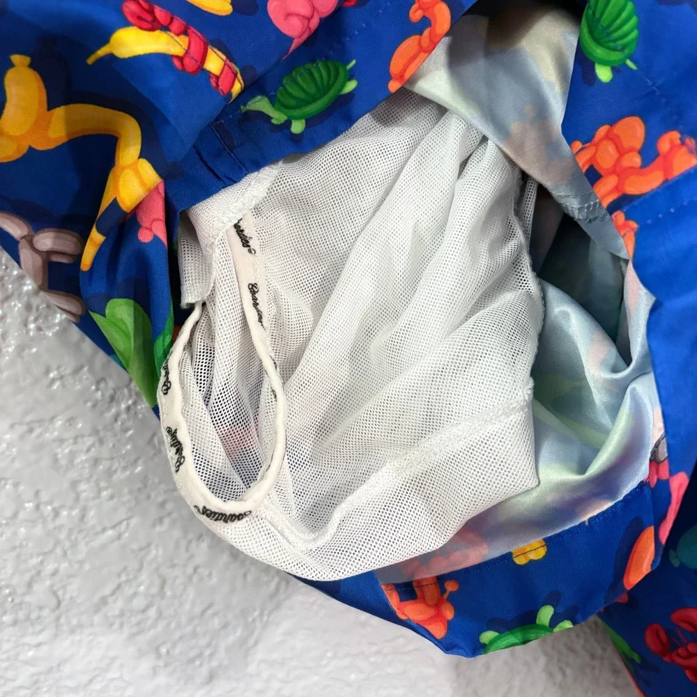 Balloon Animal Print Blue Swim Trunks Men XL Board Shorts Whimsical Beachwear